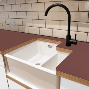 Fenix Rosso Asjka 0770 Ultramatt Laminate 1 side Birch Ply Worktop (Pair) 2x3030x640x32mm