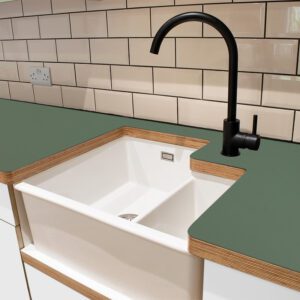 Fenix Verde Brac 0773 Ultramatt Laminate 1 side Birch Ply Worktop (Pair) 2x3030x640x32mm