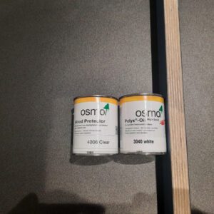 Osmo Edge Protection Twin Pack 1 x 125ml Tin Wood Protector (4006) 1 x 125ml Tin Top Oil White Tint Satin (3040)