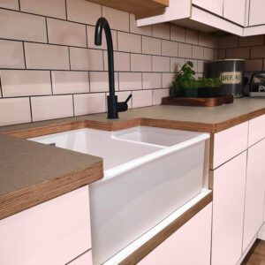 L & P Bronze 001 Brushed Laminate 1 side Birch Ply Worktop  (Pair) 2x3030x600x32mm