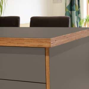 L & P Brown 005  Satin Laminate 1 side Birch Ply Worktop Island  3030x1200x32mm