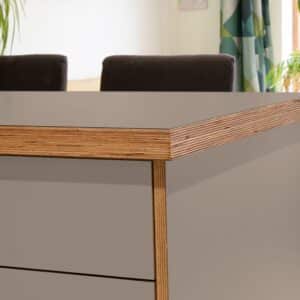 L & P Brown 006  Satin Laminate 1 side Birch Ply Worktop Island  3030x1200x32mm