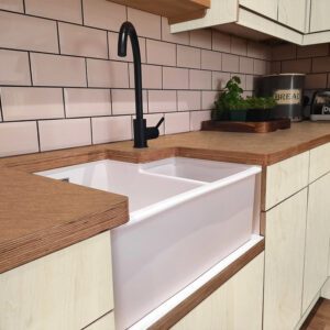L & P Copper 001 Brushed Laminate 1 side Birch Ply Worktop  (Pair) 2x3030x600x32mm