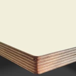 L & P Cream 005 Gloss Laminate Faced Birch Ply Furniture Board 3030x1200x20mm