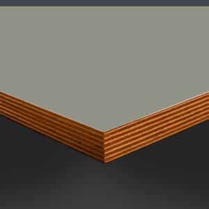 L & P Grey PF2 UltraMatt Laminate 1 side Birch Ply Table Top (Pack of 10) 596x596x20mm