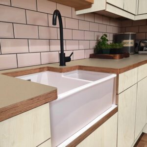 Fenix Beige Luxor 0719 Ultramatt Laminate 1 side Birch Ply Worktop (Pair) 2x3030x640x32mm