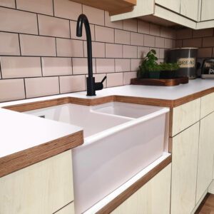Fenix Bianco Alaska 0030 Ultramatt Laminate 1 side Birch Ply Worktop (Pair) 2x3030x640x32mm