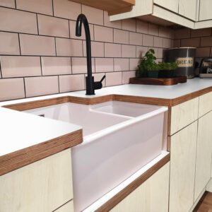Fenix Bianco Kos 0032 Ultramatt Laminate 1 side Birch Ply Worktop (Pair) 2x3030x640x32mm