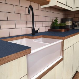 Fenix Blu Fes 0754 Ultramatt Laminate 1 side Birch Ply Worktop (Pair) 2x3030x640x32mm