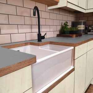 Fenix Grigio Antrim 0752 Ultramatt Laminate 1 side Birch Ply Worktop (Pair) 2x3030x640x32mm