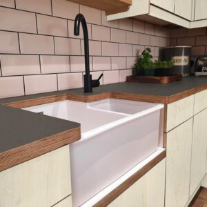 Fenix Grigio Londra 0718 Ultramatt Laminate 1 side Birch Ply Worktop (Pair) 2x3030x640x32mm