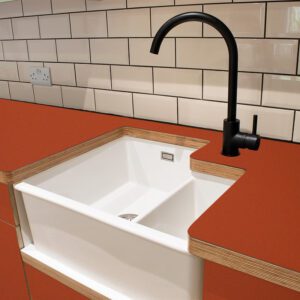 Fenix Rosso Namib 0789 Ultramatt Laminate 1 side Birch Ply Worktop (Pair) 2x3030x640x32mm