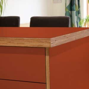 Fenix Rosso Namib 0789 Ultramatt Laminate 1 side Birch Ply Worktop Island  3030x1200x32mm