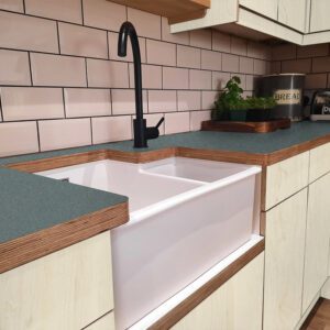 Fenix Verde Comodoro 0750 Ultramatt Laminate 1 side Birch Ply Worktop (Pair) 2x3030x640x32mm