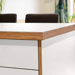 Formica Alpino F1040 Matte58 Laminate 1 side Birch Ply Worktop Island  3030x1200x32mm