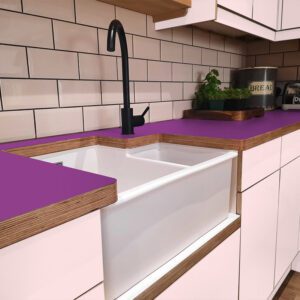 Formica Amarena F6907  Matte58 Laminate 1 side Birch Ply Worktop (Pair) 2x3030x640x32mm