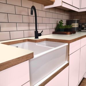 Formica Antique White F7932 Matte58 Laminate 1 side Birch Ply Worktop (Pair) 2x3030x640x32mm