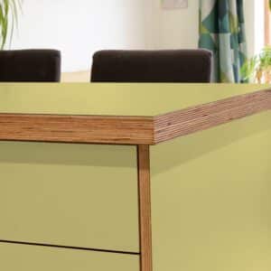 Formica Artichoke F0800 Matte58 Laminate 1 side Birch Ply Worktop Island  3030x1200x32mm
