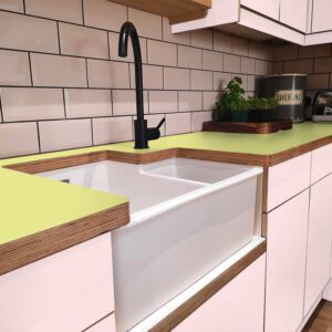 Formica Avocado F3236  Matte58 Laminate 1 side Birch Ply Worktop (Pair) 2x3030x640x32mm