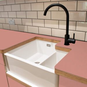 Formica Blush F8238 Matte58 1 side Birch Ply Worktop (Pair) 2x3030x640x32mm