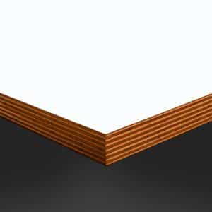 Formica Brite White F7459 Matte58 1 Side Birch Ply Table Top (Pack of 10) 596x596x20mm