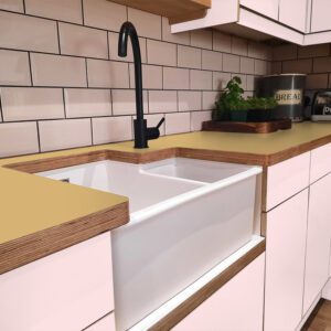 Formica Cafe F0903  Matte58 Laminate 1 side Birch Ply Worktop (Pair) 2x3030x640x32mm