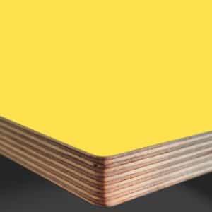 Formica Chrome Yellow F1485 Matte58 Laminate Faced Birch Ply Furniture Board 3030x1200x20mm