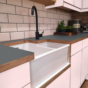 Formica Citadel F9266 Matte58 Laminate 1 side Birch Ply Worktop (Pair) 2x3030x640x32mm