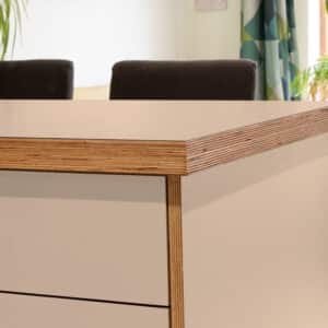 Formica Cygnet F3030 Matte58 Laminate 1 side Birch Ply Worktop Island  3030x1200x32mm