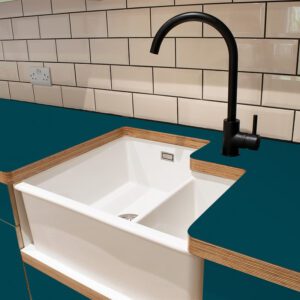 Formica Deep Sea  F5521 Matte58 1 side Birch Ply Worktop (Pair) 2x3030x640x32mm