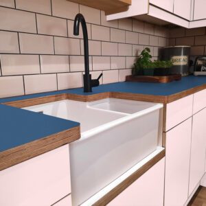 Formica Denim F8822  Matte58 Laminate 1 side Birch Ply Worktop (Pair) 2x3030x640x32mm