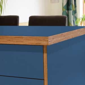 Formica Denim F8822  Matte58 Laminate 1 side Birch Ply Worktop Island  3030x1200x32mm