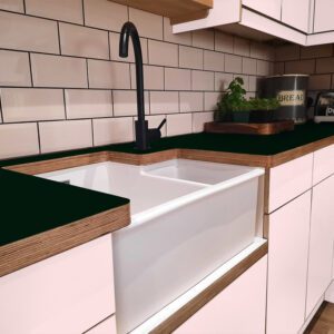 Formica Diamond Black F2253 Matte58 Laminate 1 side Birch Ply Worktop (Pair) 2x3030x640x32mm