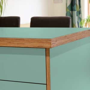 Formica Dusty Jade F7879 Matte58 Laminate 1 side Birch Ply Worktop Island  3030x1200x32mm