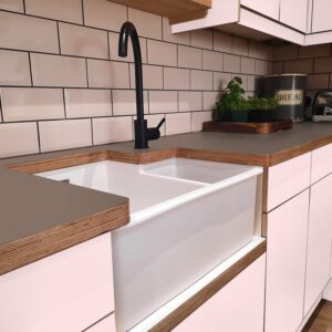 Formica Earth F5342 Matte58 Laminate 1 side Birch Ply Worktop (Pair) 2x3030x640x32mm