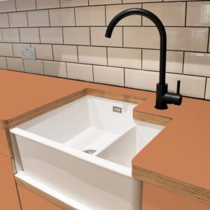 Formica Earthenware F8241 Matte58 1 side Birch Ply Worktop (Pair) 2x3030x640x32mm