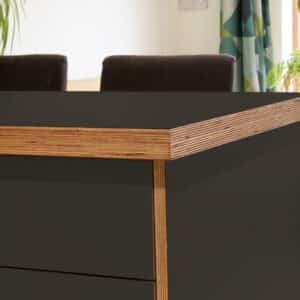 Formica Graphite F7837 Matte58 Laminate 1 side Birch Ply Worktop Island  3030x1200x32mm
