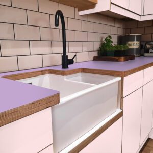 Formica Heather F0233 Matte58 Laminate 1 side Birch Ply Worktop (Pair) 2x3030x640x32mm