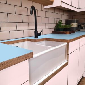 Formica Iris F1194  Matte58 Laminate 1 side Birch Ply Worktop (Pair) 2x3030x640x32mm