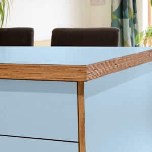 Formica Iris F1194  Matte58 Laminate 1 side Birch Ply Worktop Island  3030x1200x32mm