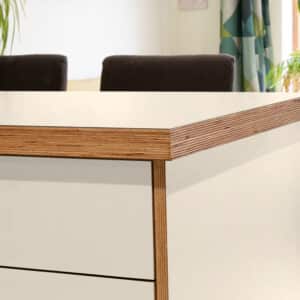 Formica Irish Cream F1531 Matte58 Laminate 1 side Birch Ply Worktop Island  3030x1200x32mm