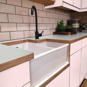 Formica Iron F7902 Matte58 Laminate 1 side Birch Ply Worktop (Pair) 2x3030x640x32mm