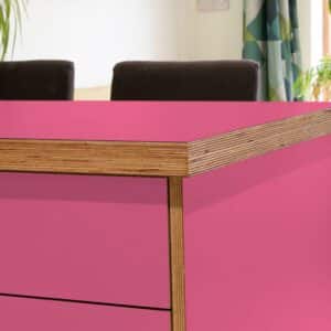 Formica Juicy Pink F0232 Matte58 Laminate 1 side Birch Ply Worktop Island  3030x1200x32mm