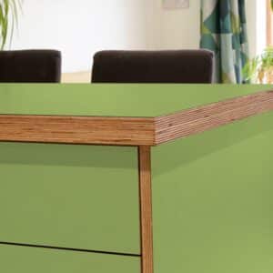 Formica Leaf Green F8820  Matte58 Laminate 1 side Birch Ply Worktop Island  3030x1200x32mm
