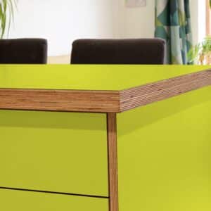 Formica Lemon F8755 Matte58 Laminate 1 side Birch Ply Worktop Island  3030x1200x32mm