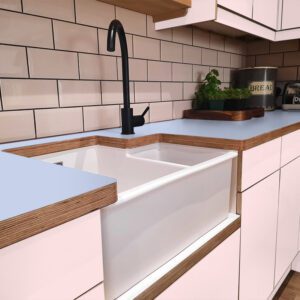 Formica Lilac F2582 Matte58 Laminate 1 side Birch Ply Worktop (Pair) 2x3030x640x32mm