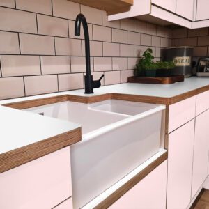 Formica Malibu F2010 Matte58 Laminate 1 side Birch Ply Worktop (Pair) 2x3030x640x32mm