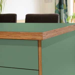 Formica Marble Green F8245 Matte58 1 side Birch Ply Worktop Island 3030x1200x32mm