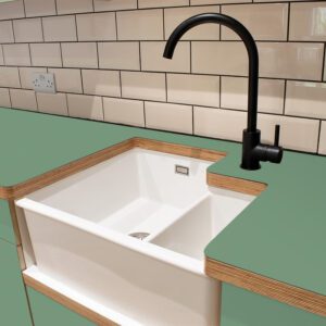 Formica Marble Green F8245 Matte58 1 side Birch Ply Worktop (Pair) 2x3030x640x32mm