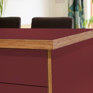 Formica New Burgundy F7966 Matte58 Laminate 1 side Birch Ply Worktop Island  3030x1200x32mm